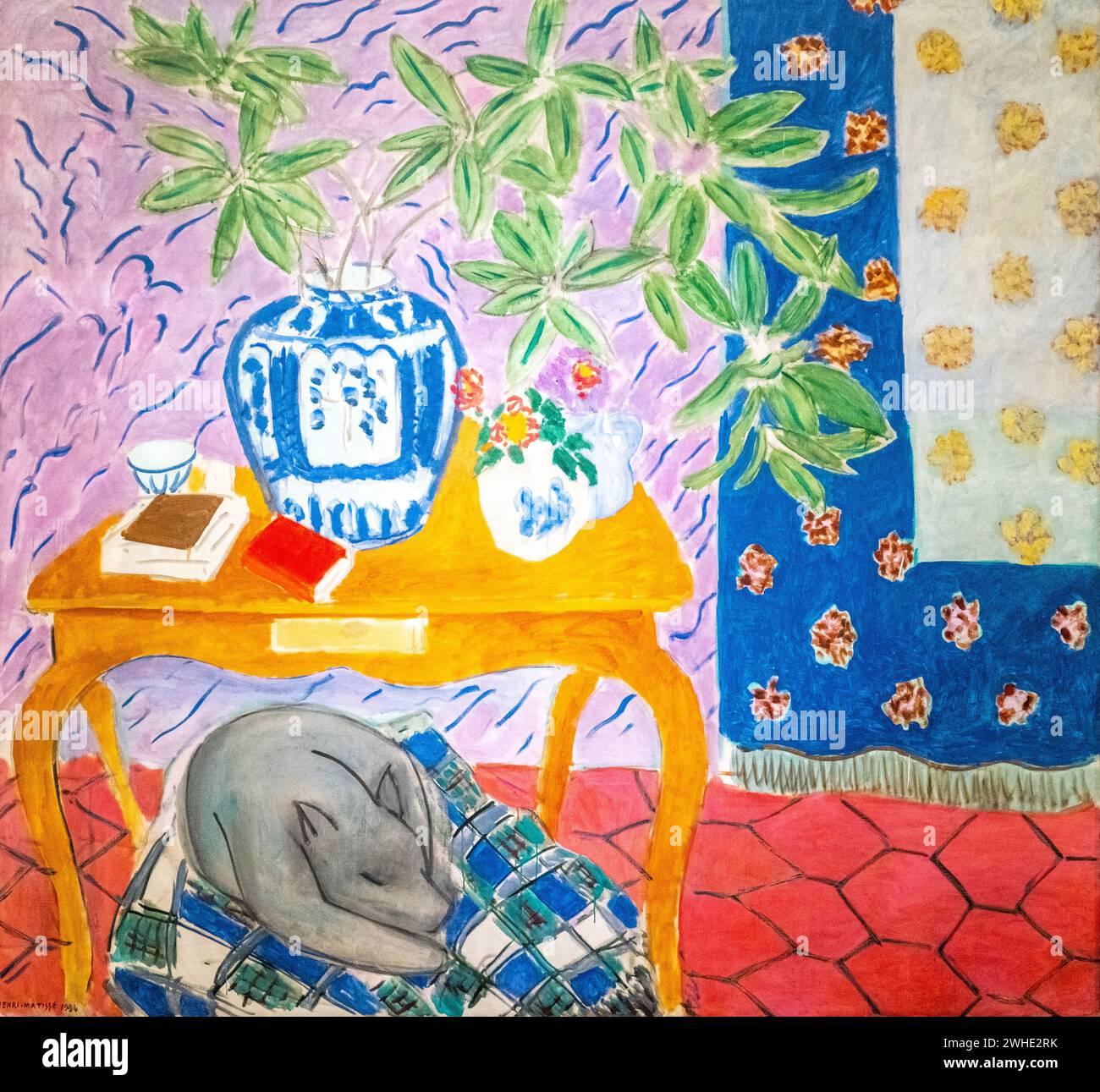 Henri Matisse 1934 peinture huile sur toile 'intérieur avec chien' au Musée d'Art de Baltimore Banque D'Images