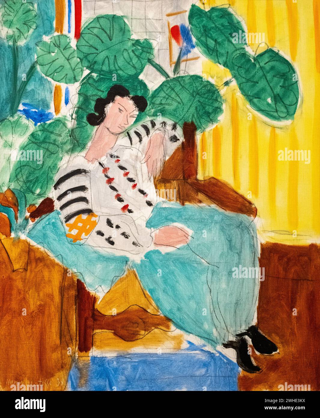 Henri Matisse 1937 huile et graphite sur toile 'petite blouse roumaine avec feuillage' au Musée d'Art de Baltimore Banque D'Images