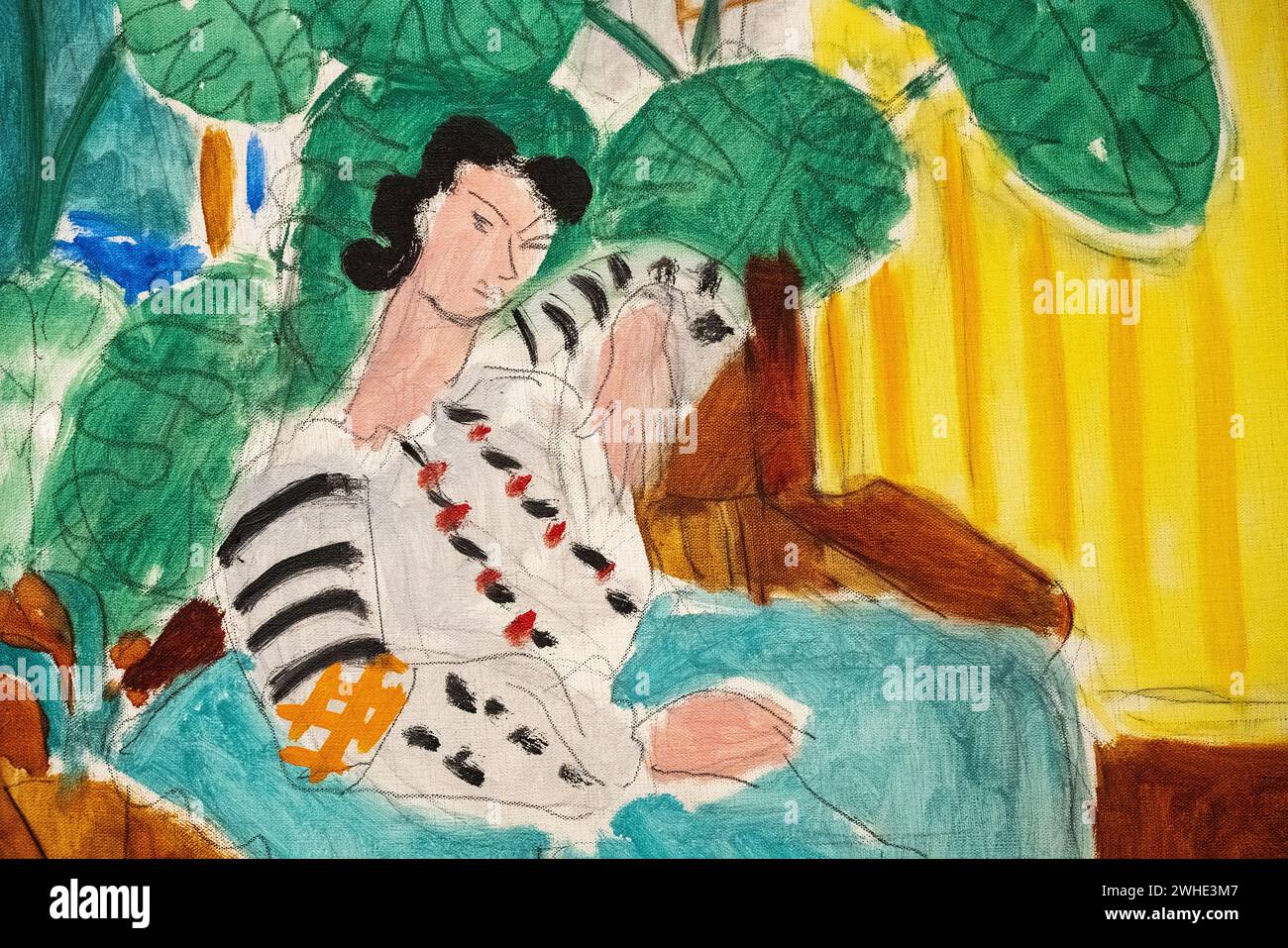 Henri Matisse 1937 huile et graphite sur toile 'petite blouse roumaine avec feuillage' au Musée d'Art de Baltimore Banque D'Images
