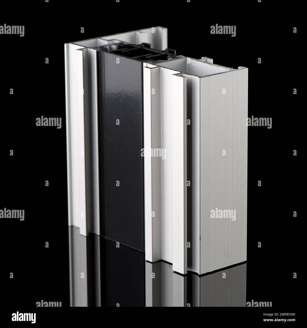 Exemple de profil d'aluminium Banque D'Images