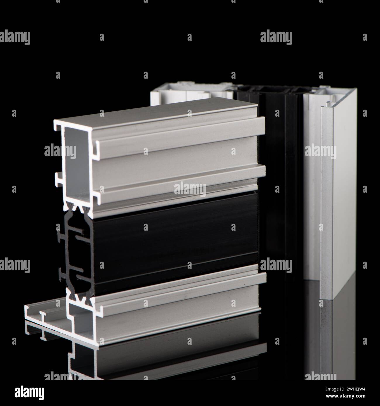 Exemple de profil d'aluminium Banque D'Images