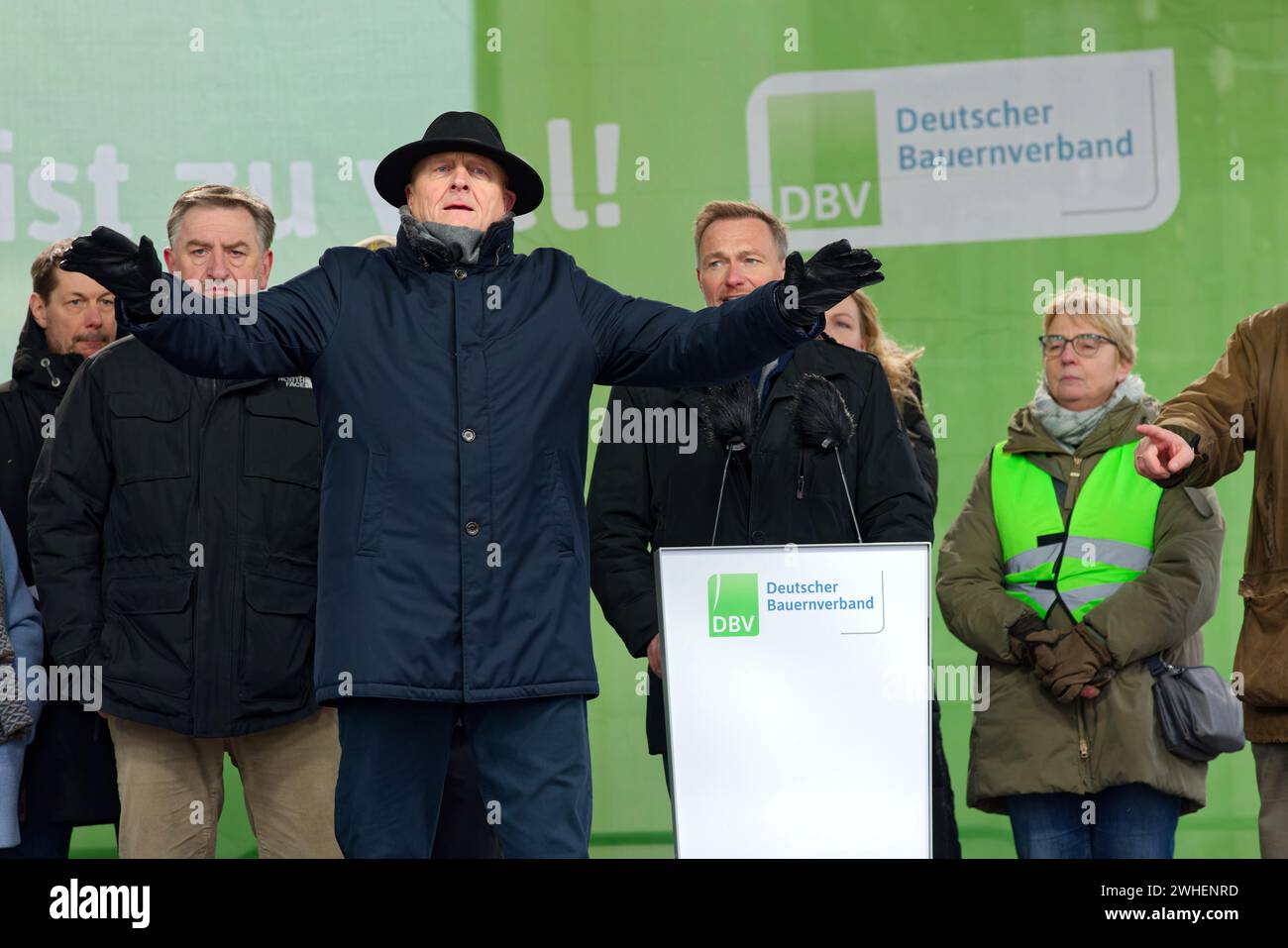 '15.01.2024, Allemagne, Berlin, Berlin - manifestation d'agriculteurs contre la politique agricole du gouvernement fédéral. Fermiers, artisans, fret pour la guerre Banque D'Images