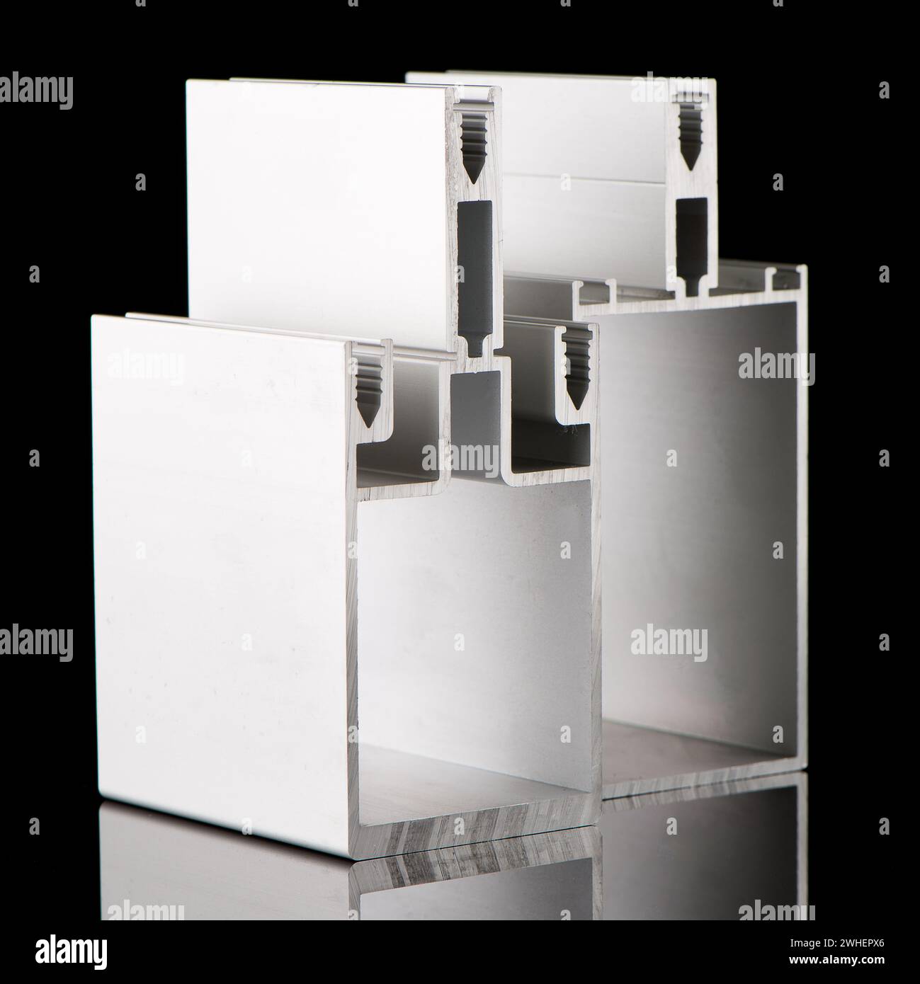 Exemple de profil d'aluminium Banque D'Images