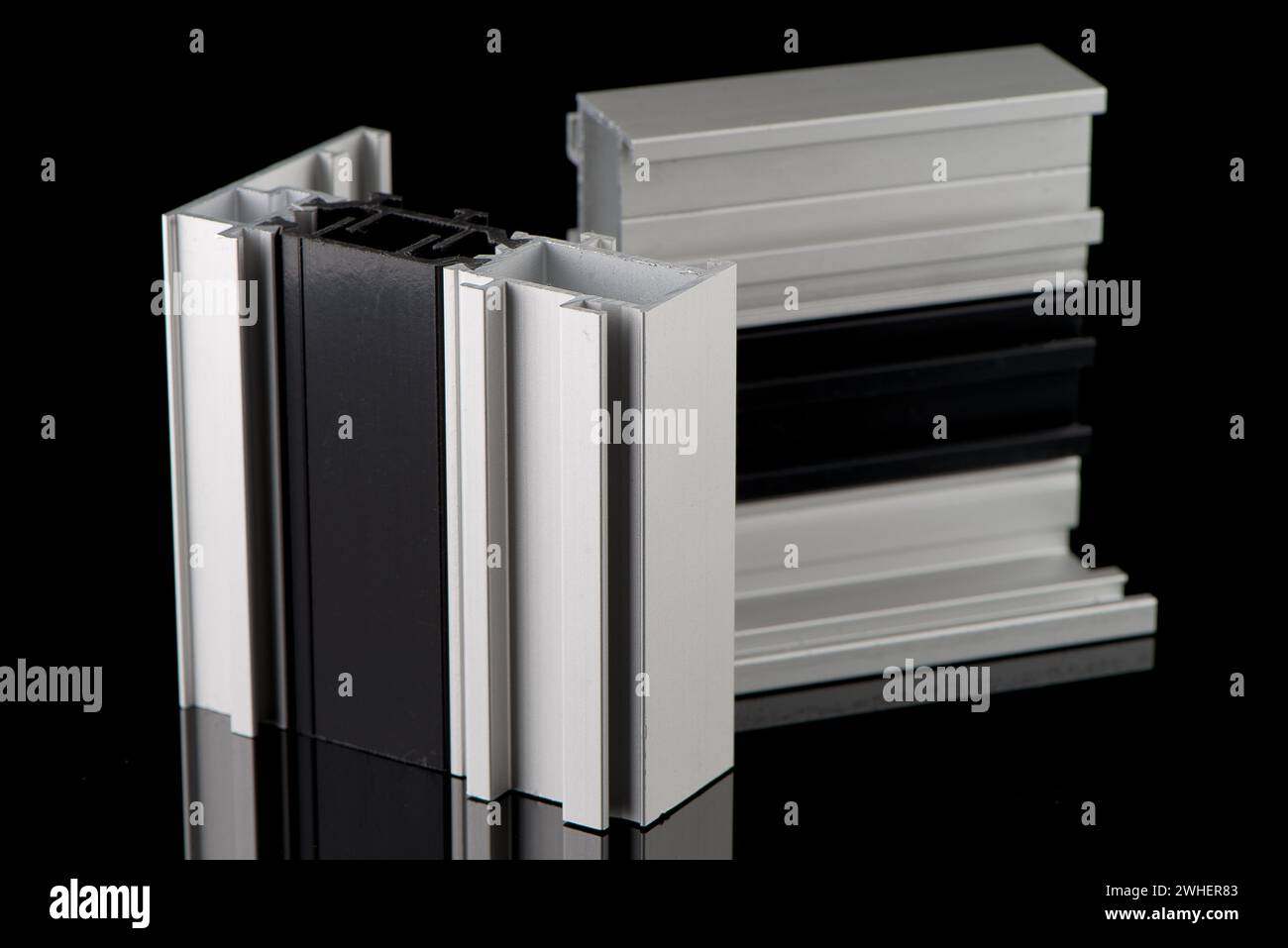 Exemple de profil d'aluminium Banque D'Images