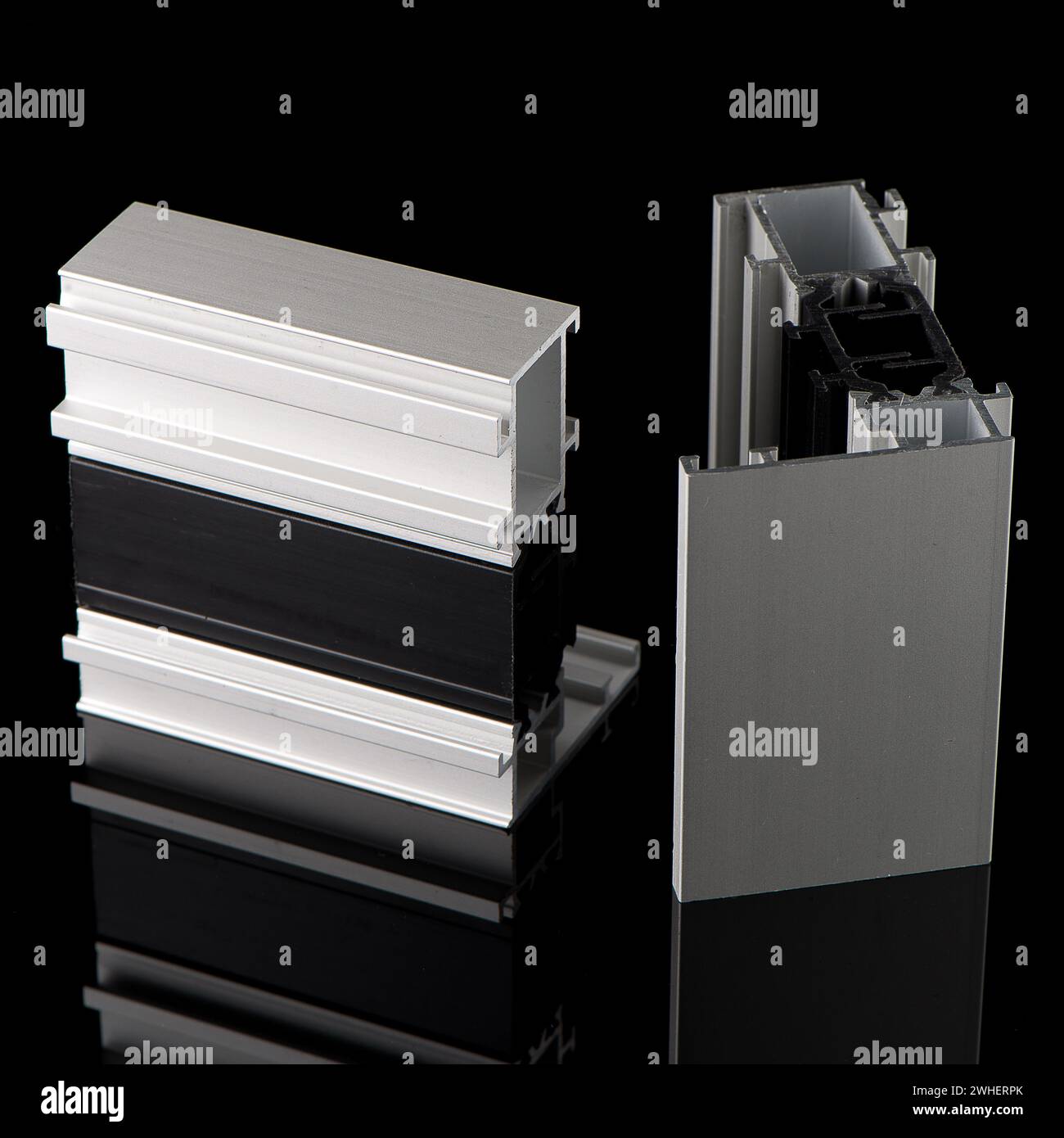 Exemple de profil d'aluminium Banque D'Images