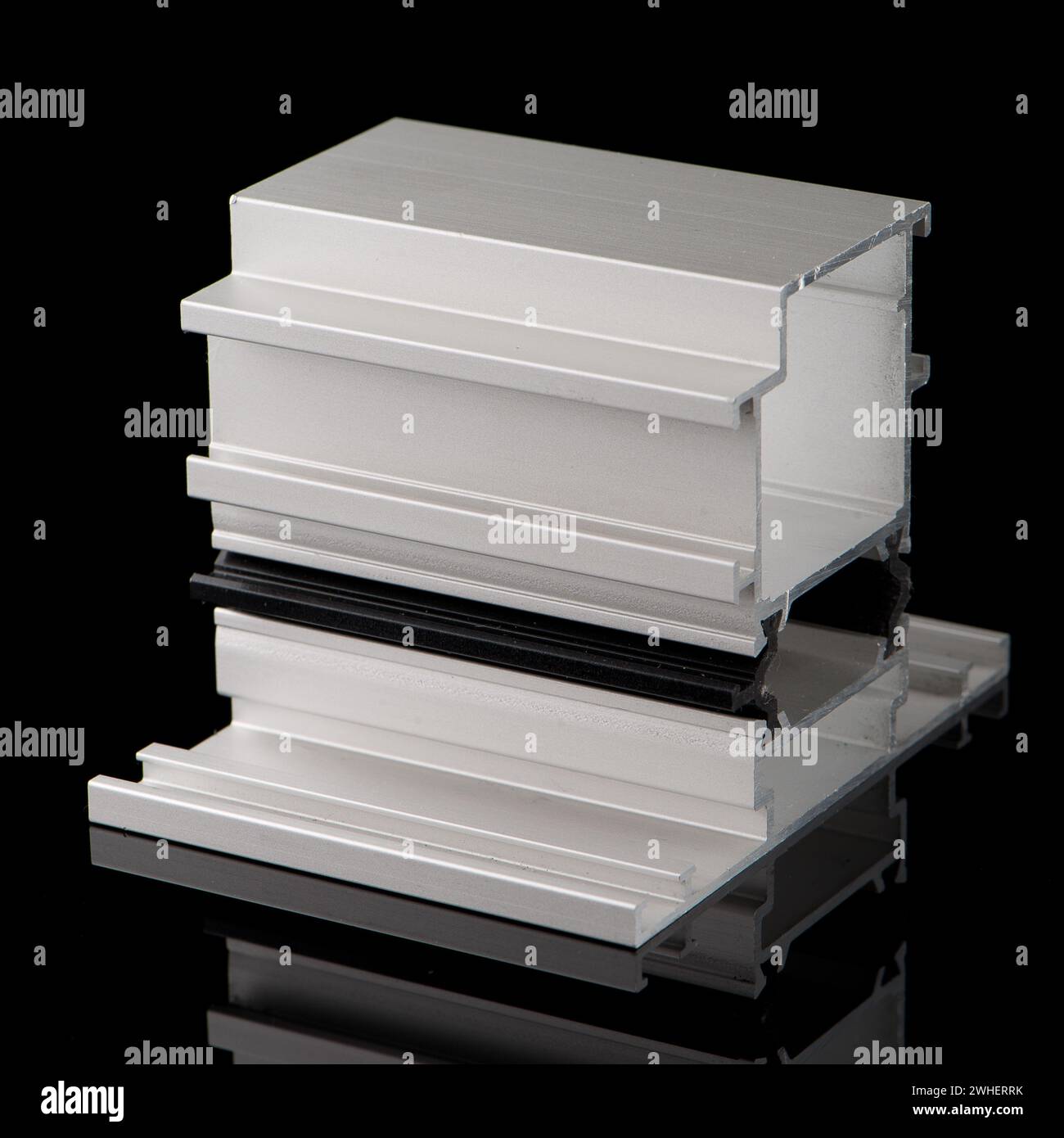 Exemple de profil d'aluminium Banque D'Images