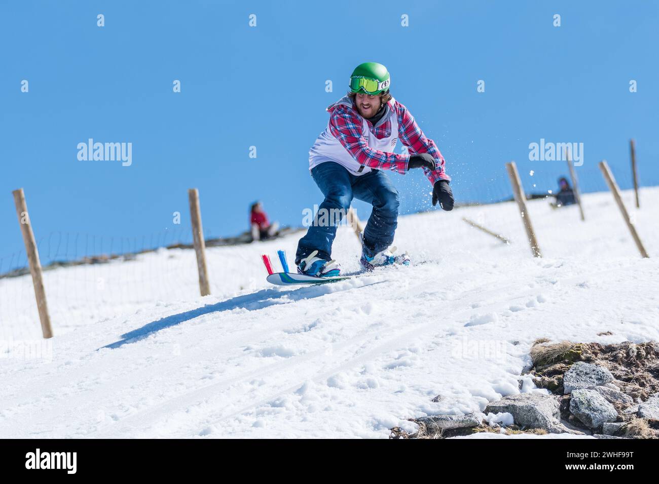 Diogo Pombeiro lors des Championnats nationaux de snowboard Banque D'Images