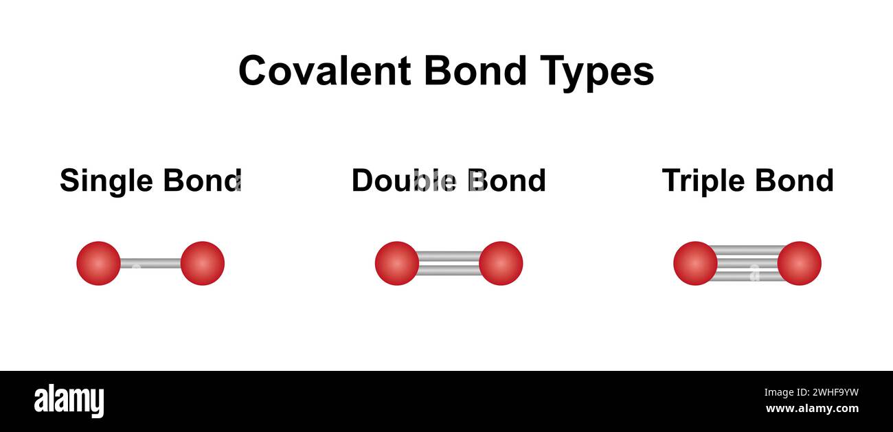 Types de liaison covalente, illustration Banque D'Images