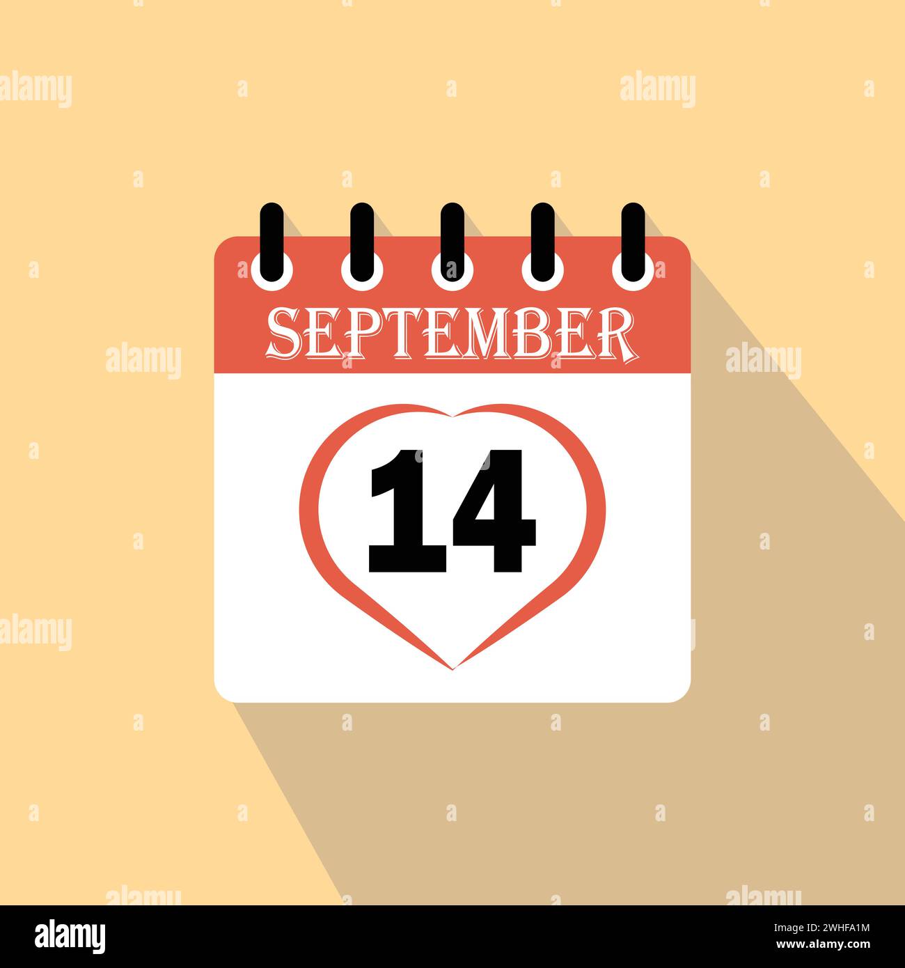 September vector flat daily calendar Banque de photographies et d ...