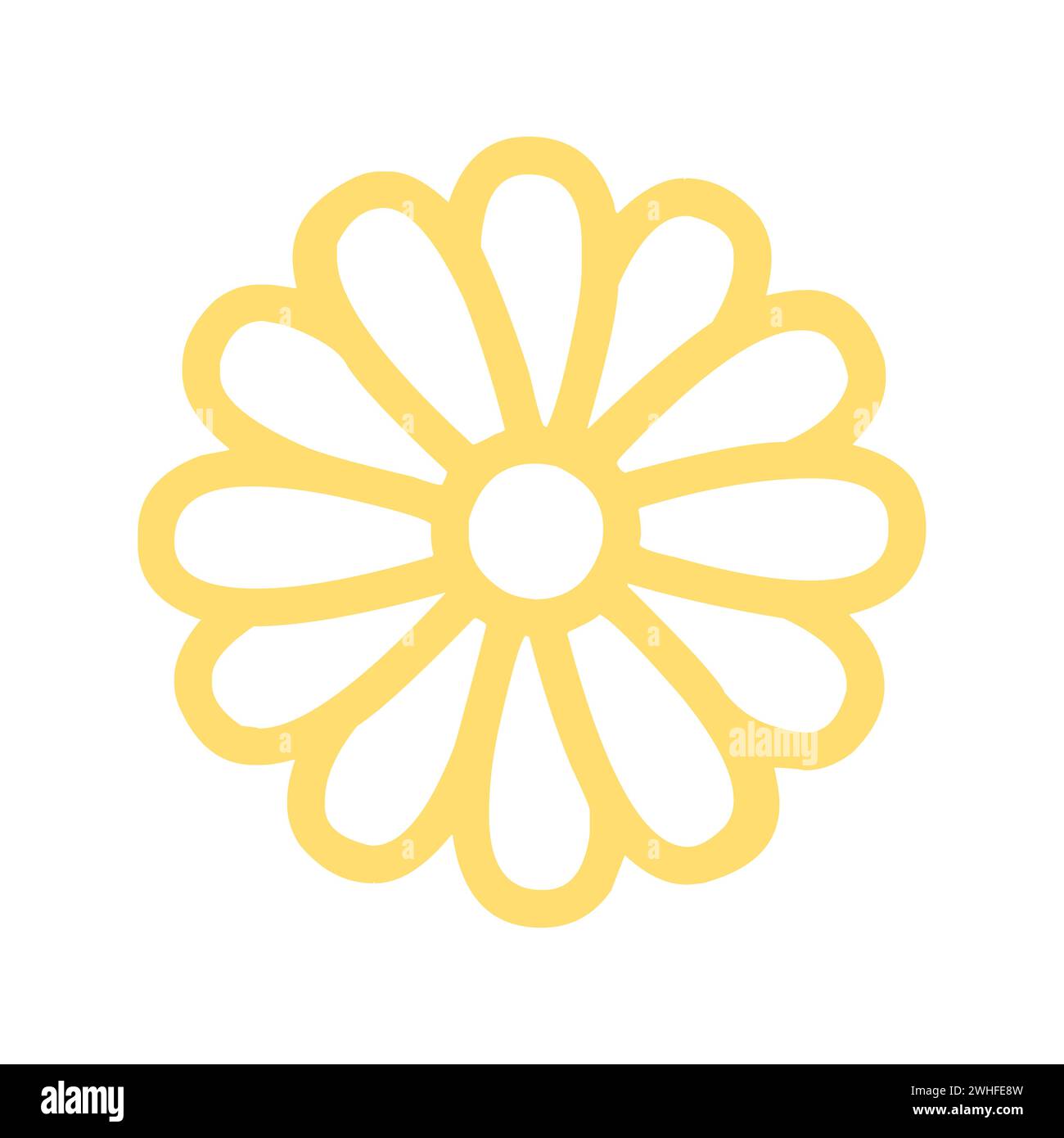 Icône de ligne de fleurs rondes abstraites Illustration de Vecteur