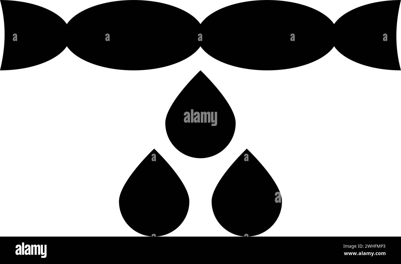 Séchage des vêtements enlevant l'eau de pressage goutte à goutte concept de blanchisserie icône noir illustration vectorielle image style plat simple Illustration de Vecteur