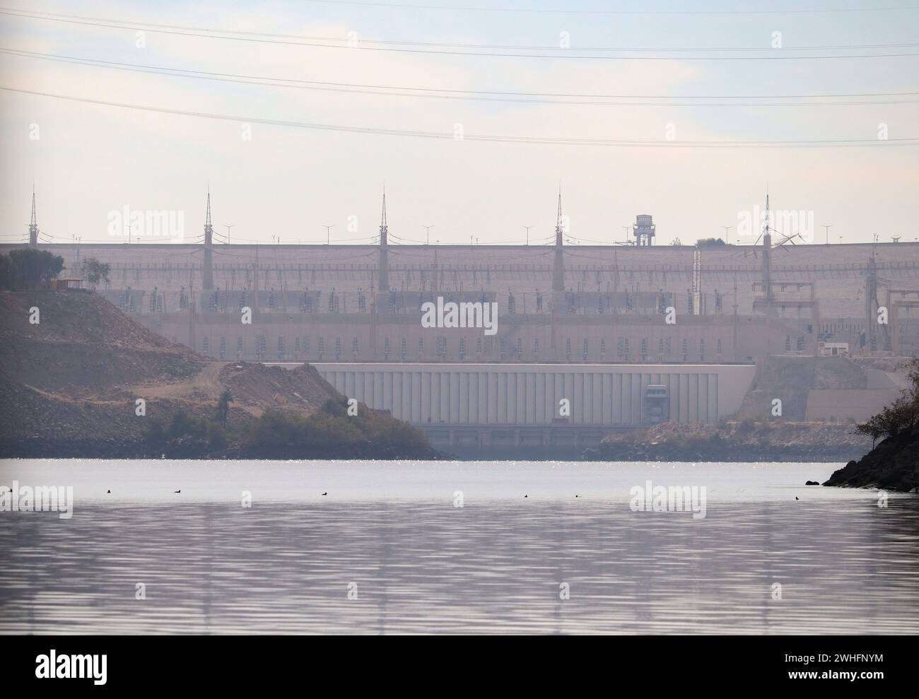 Le haut barrage d'Assouan Banque D'Images