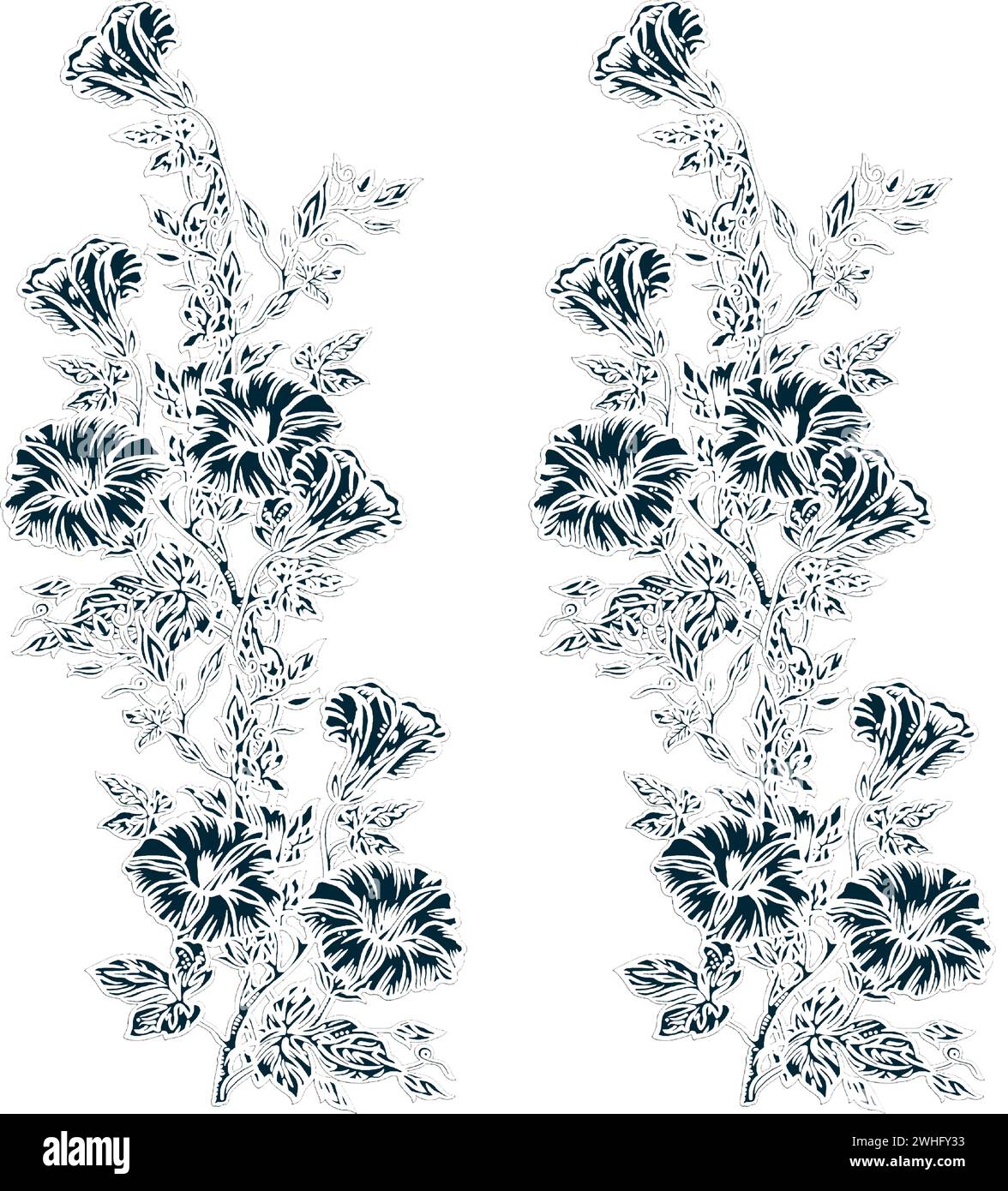 design de motif de vigne numérique textile en belle couleur Illustration de Vecteur