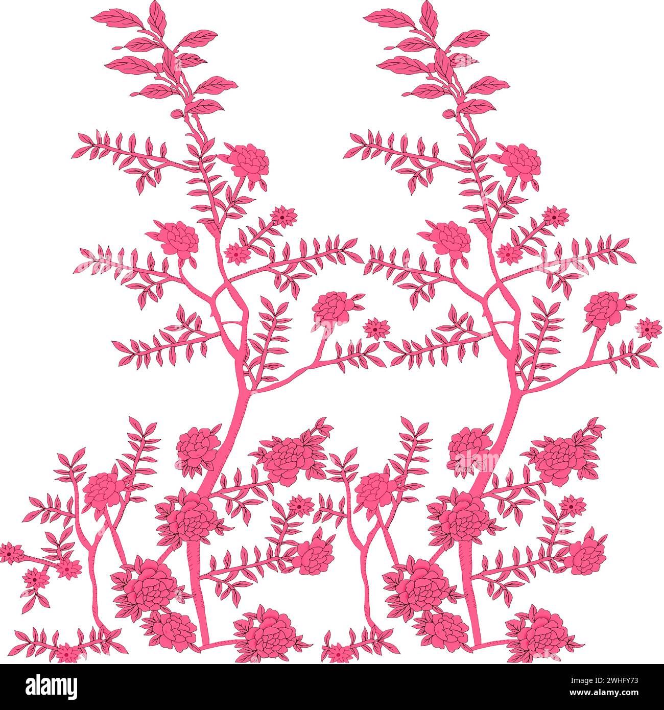 design de motif de vigne numérique textile dans une belle couleur dans un beau style Illustration de Vecteur