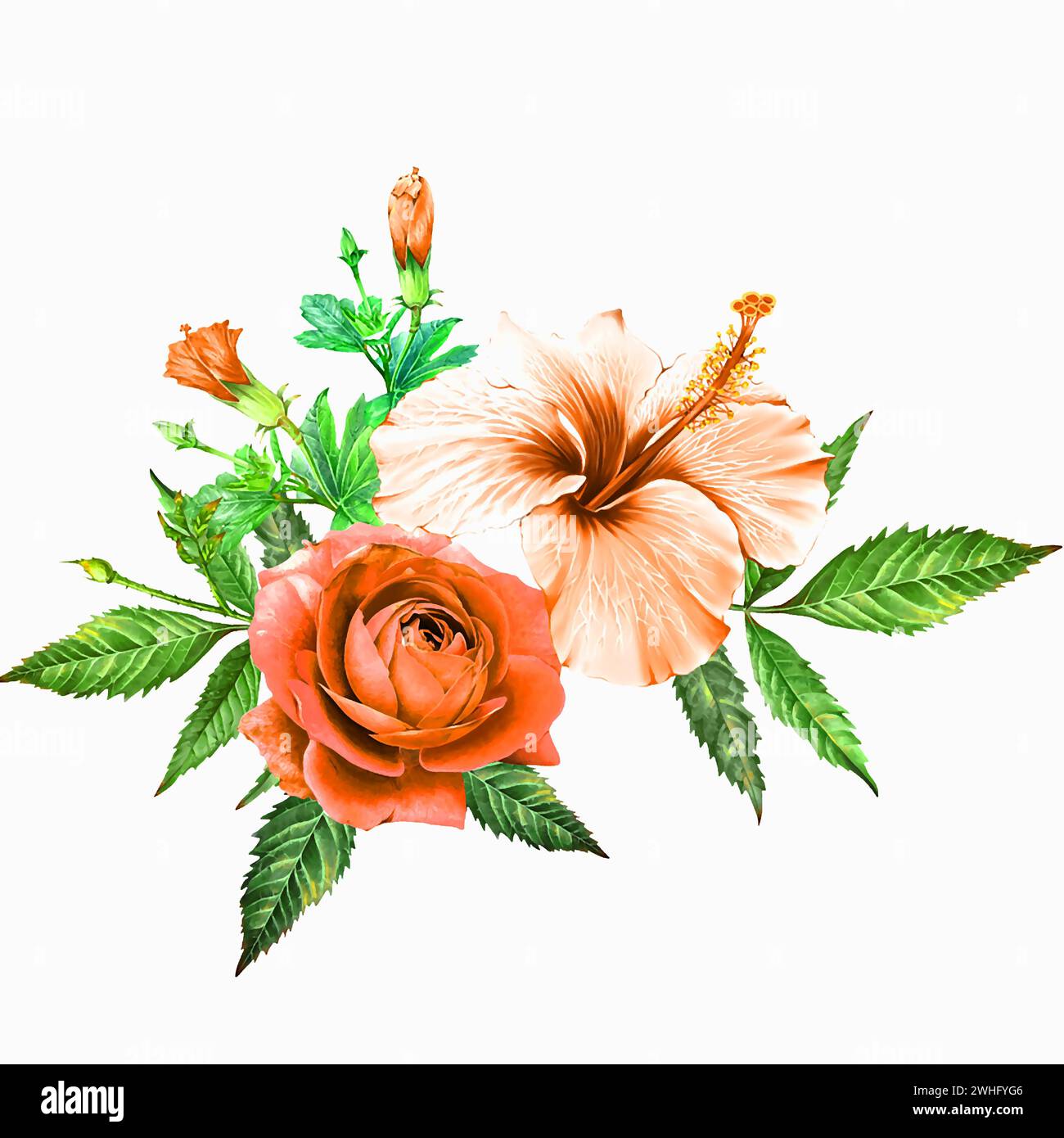 design de fleur numérique textile dans un beau design de couleur Illustration de Vecteur