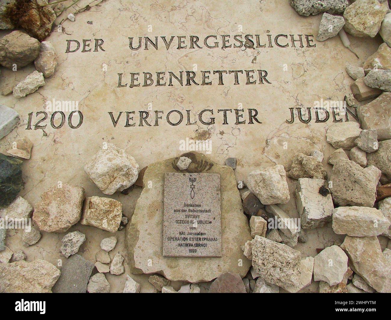 Tombe d'Oskar Schindler au cimetière catholique sur le Mont des oliviers à Jérusalem Banque D'Images