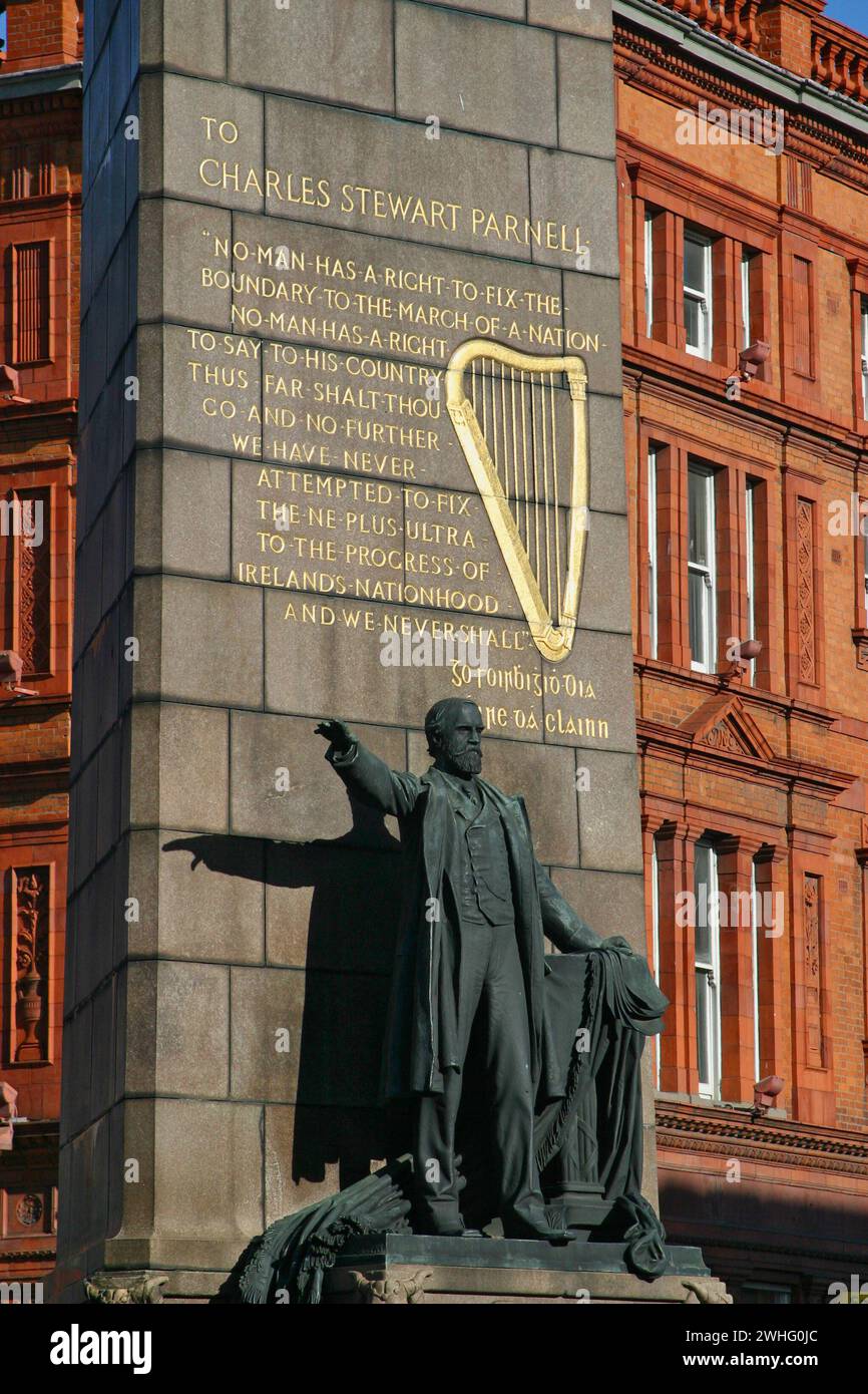 Charles Stewart Parnell Monument à Dublin, République d'Irlande Banque D'Images