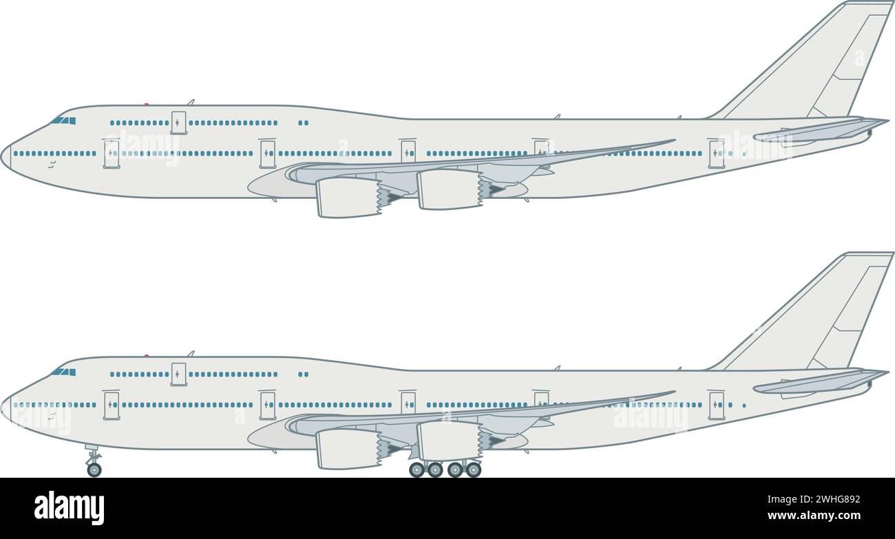 Großraum-Langstreckenflugzeug Illustration de Vecteur