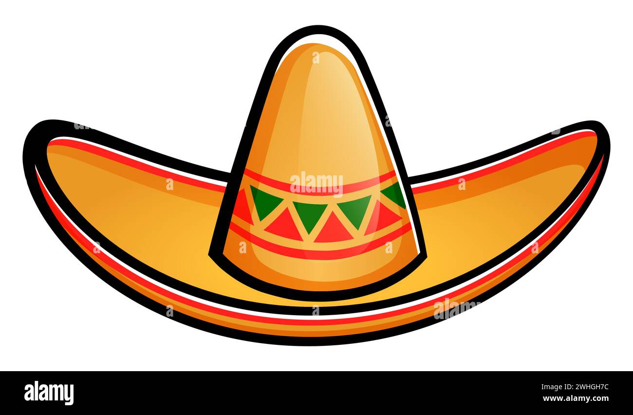 Illustration de chapeau mexicain ou de dessin animé sombrero Illustration de Vecteur
