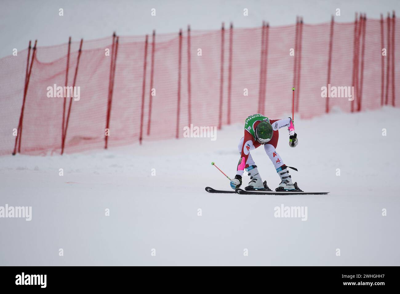 Elisabeth Kappaurer d’Autriche en action lors de la Coupe du monde de ski AUDI FIS 2023/2024, 9e slalom géant féminin le 10 février 2024 à Avet (Soldeu, Banque D'Images