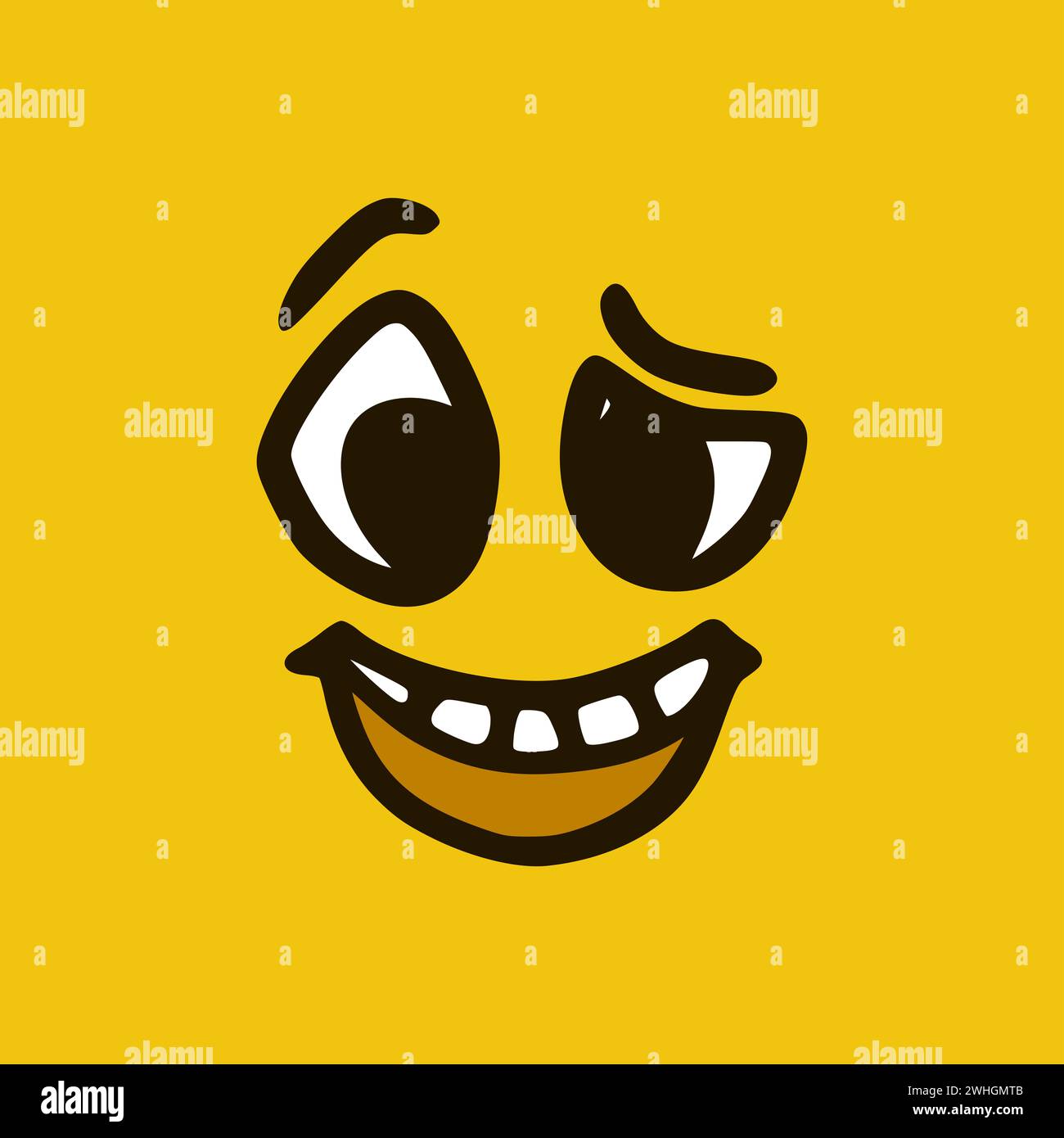 Expressions de visage de dessin animé. Illustration de la bouche et des yeux des personnages Doodle. Banque D'Images