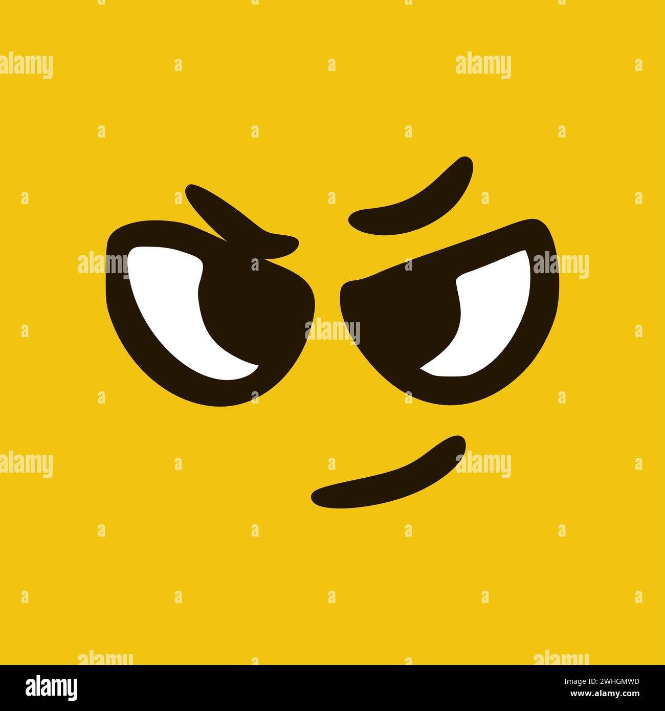 Face en colère. Expressions de visage de dessin animé. Illustration de la bouche et des yeux des personnages Doodle. Banque D'Images