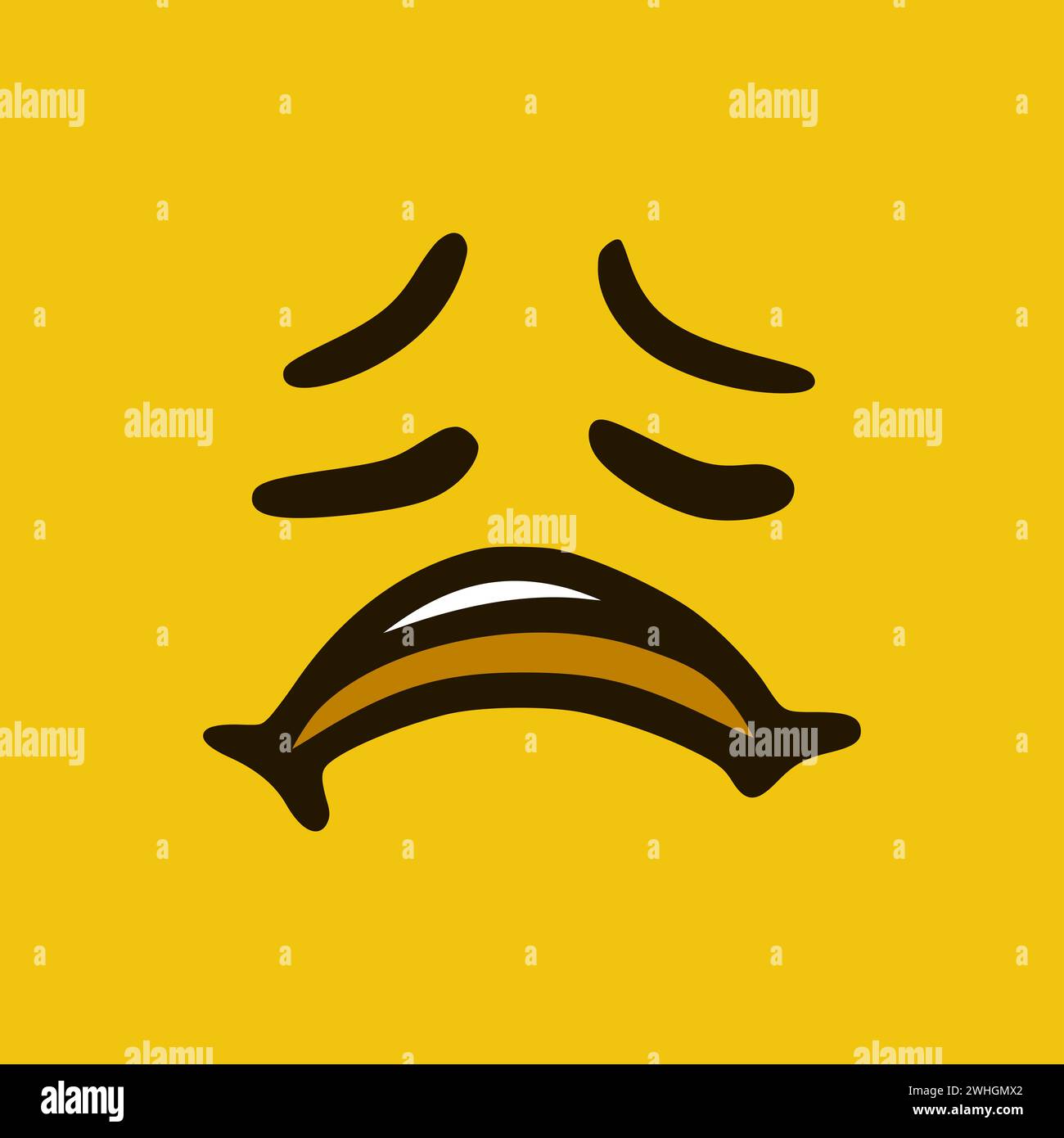 Expressions de visage de dessin animé. Illustration de la bouche et des yeux des personnages Doodle. Banque D'Images