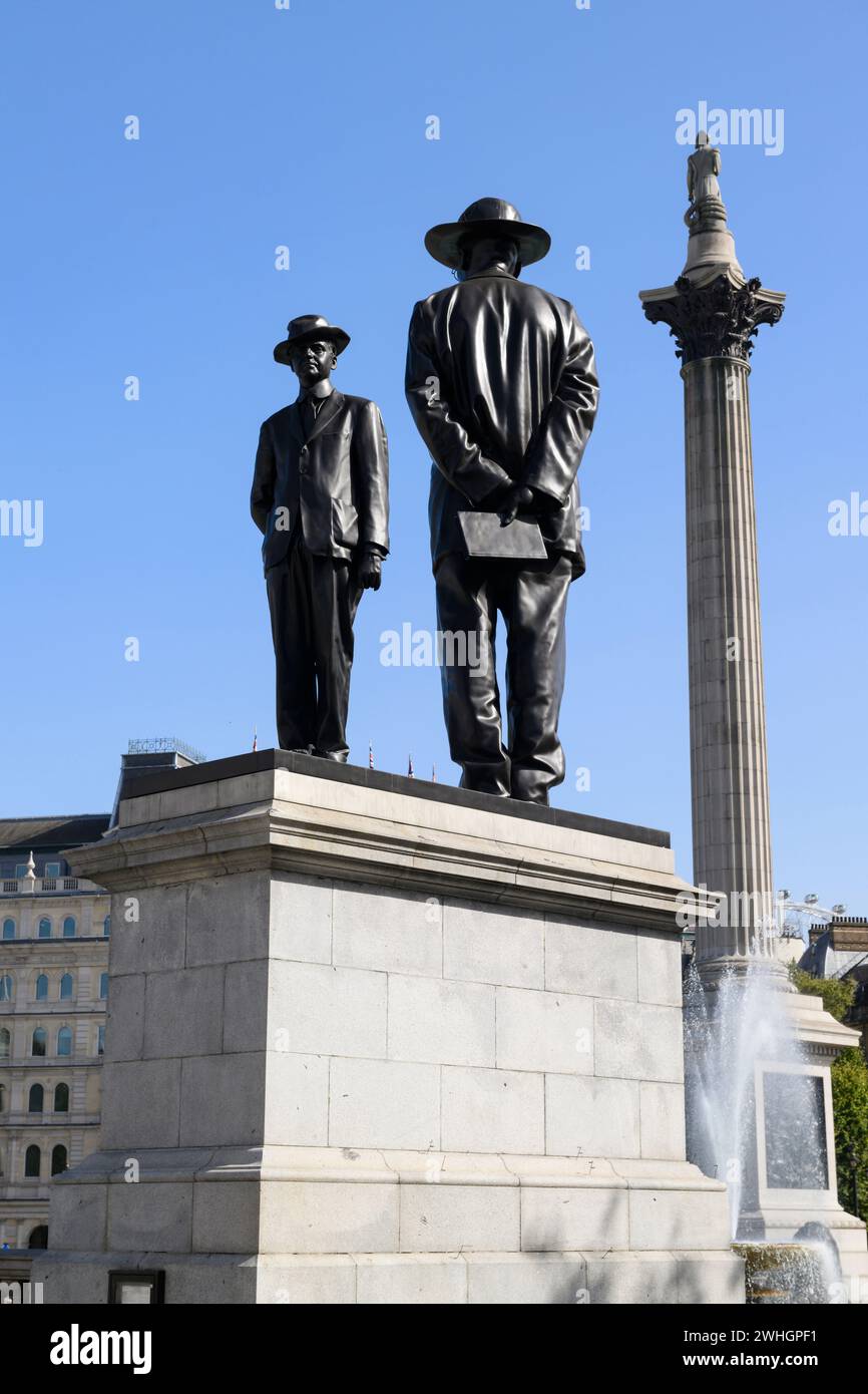 The Trafalgar Square, Fourth Plinth Commission Antelope par l'artiste, universitaire et auteur Samson Kambalu. La sculpture reconstitue une photographie de baptiste Banque D'Images