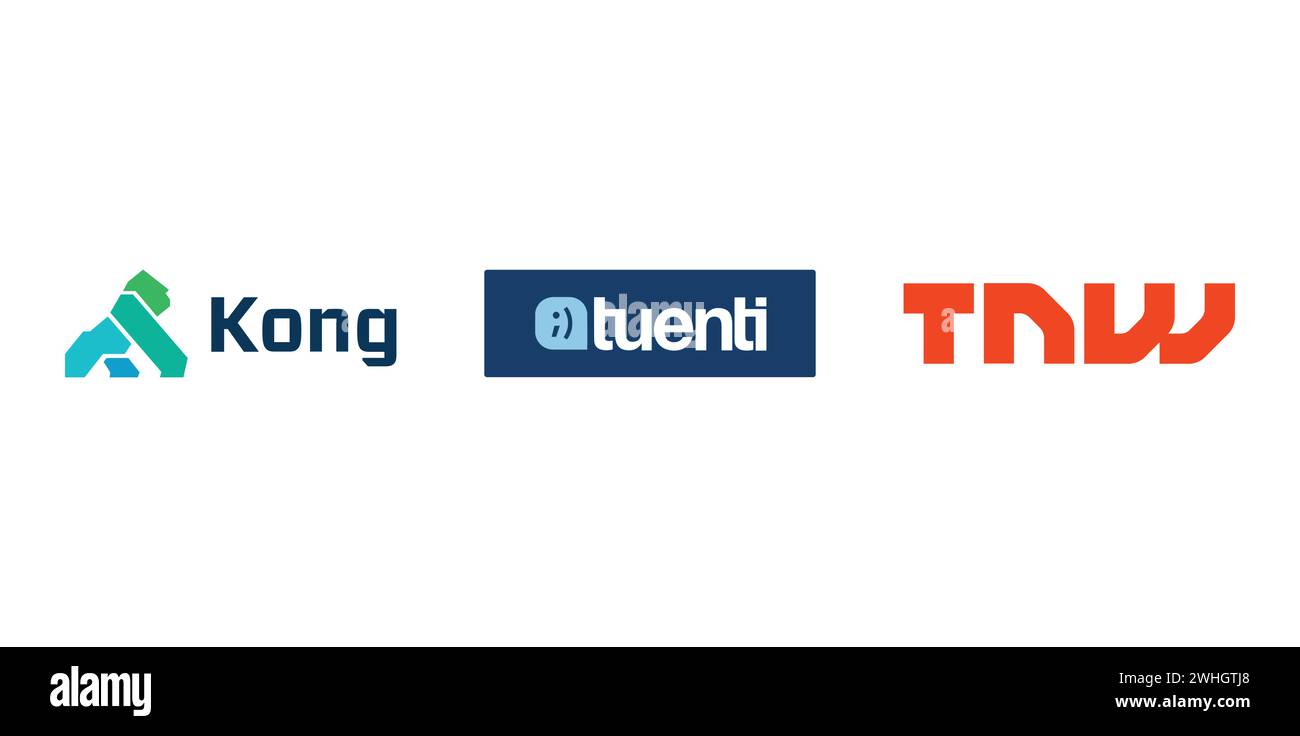 Kong, Tuenti, The Next Web. Emblème de marque éditoriale. Illustration de Vecteur