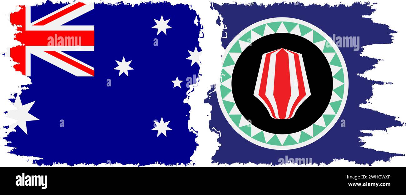 Bougainville et Australie grunge drapeaux connexion, vecteur Illustration de Vecteur