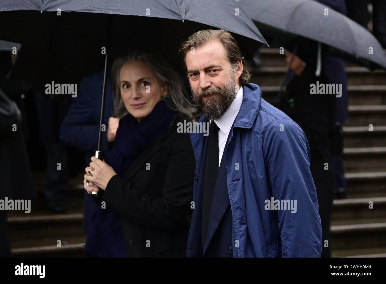 Principe Aimone e Principessa Olga di Savoia Aosta al funerale di Vittorio Emanuele di Savoia (86 anni) nel Duomo di Torino, Basilica Cattedrale Metropolitana di San Giovanni Battista.Vittorio Emanuele di Savoia (morto il 3 febbraio 2024 nella sua casa di Ginevra) Figlio di Umberto II (ultimo re d'Italia) e di Maria José del Belgio. Cronaca - Torino, Italia - Sabato 10 febbraio 2024 (Foto di Fabio Ferrari/LaPresse) Prince Aimone et Princesse Olga de Savoie Aoste aux funérailles de Vittorio Emanuele de Savoie (86 ans) à la Cathédrale de Turin, Cathédrale métropolitaine Basilique San Giovanni Battista Banque D'Images