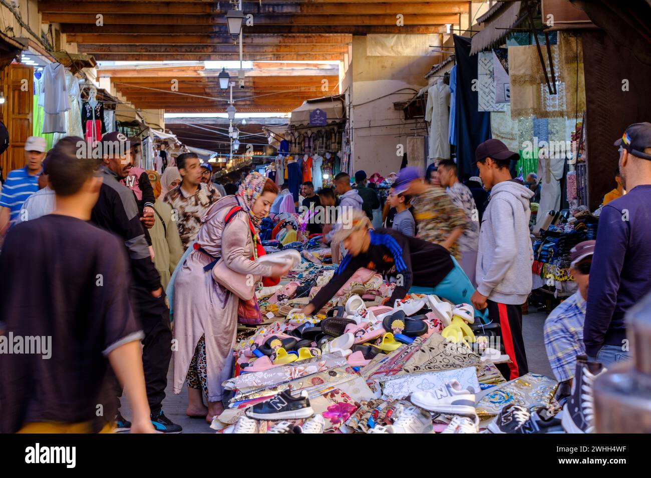 Marché Grand rue de Fes el-Jdid Banque D'Images