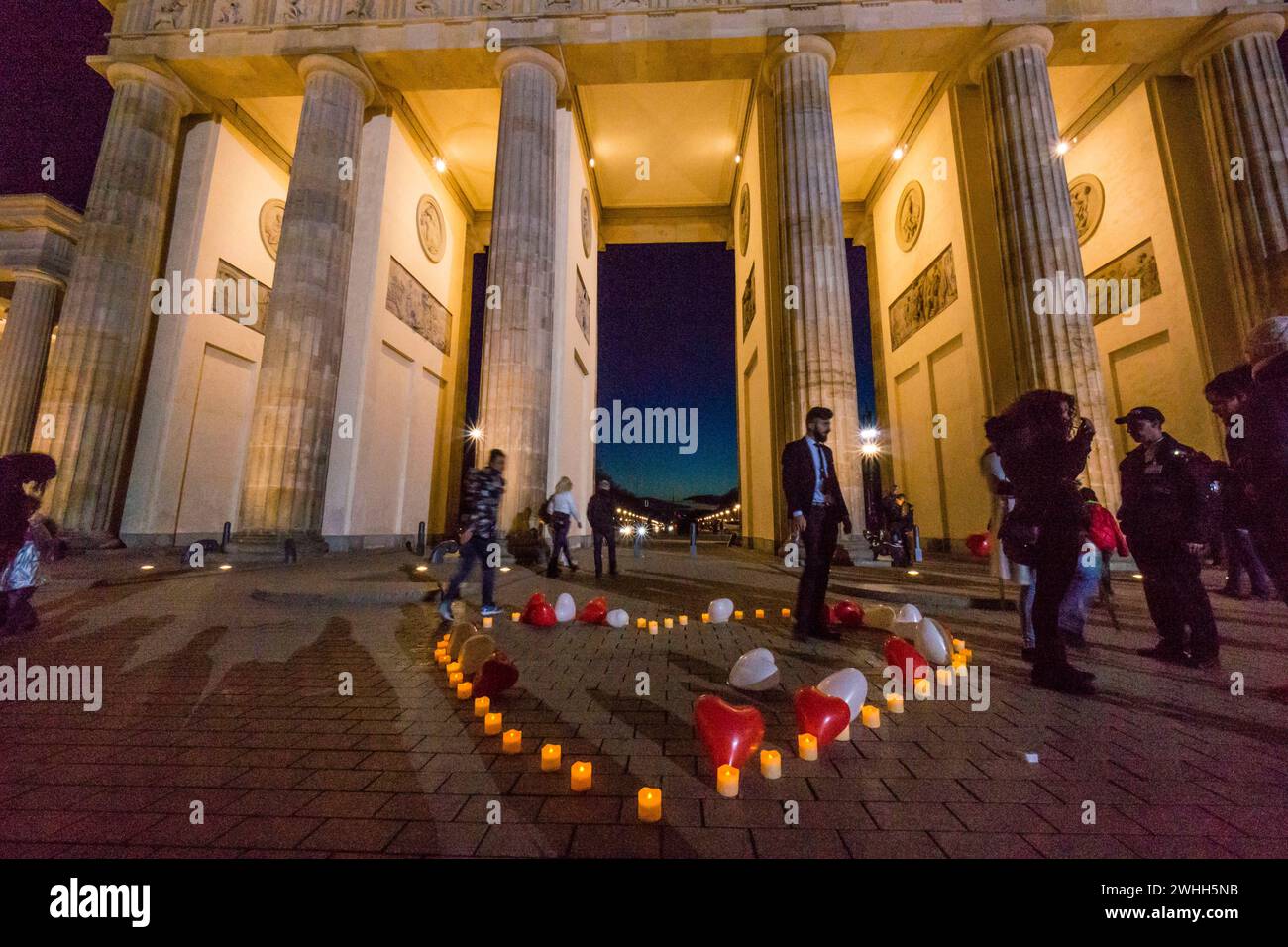 Porte de Brandebourg par l'architecte Carl Gotthard Langhans Banque D'Images