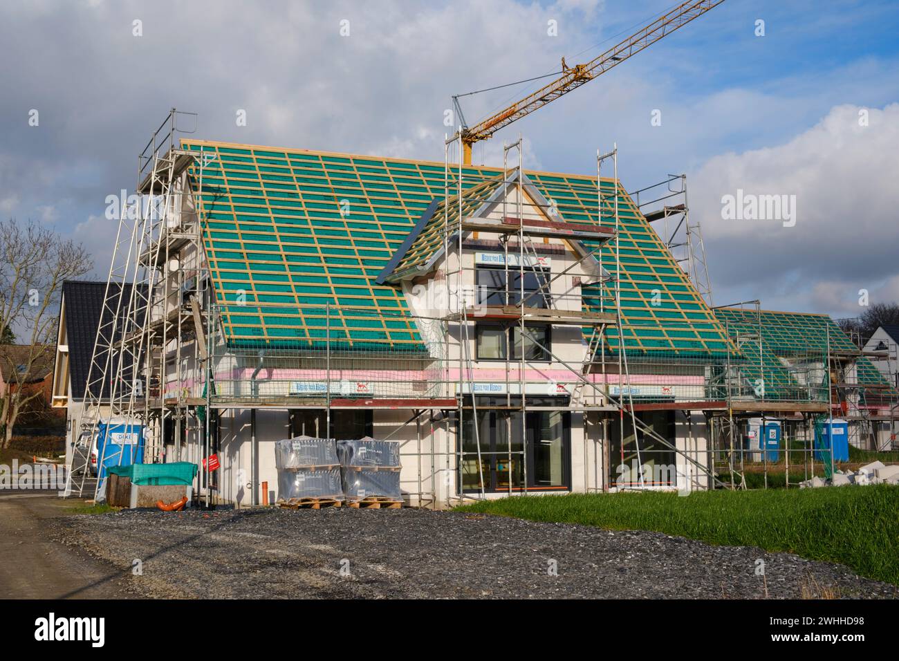 ECHAFAUDAGE au niveau de la coque d'un bâtiment Banque D'Images