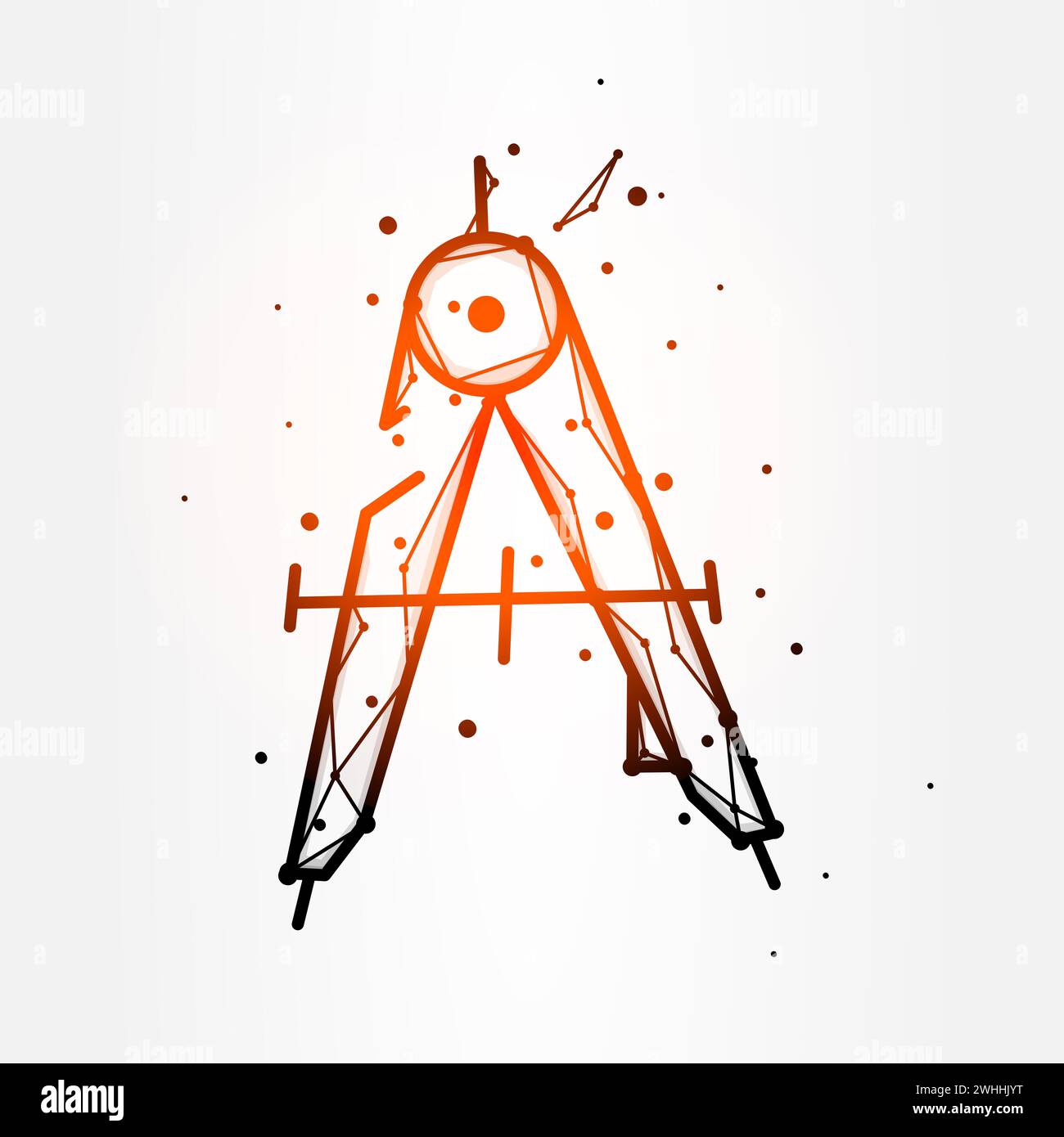 Illustration vectorielle polygonale des séparateurs isolée sur fond blanc Banque D'Images