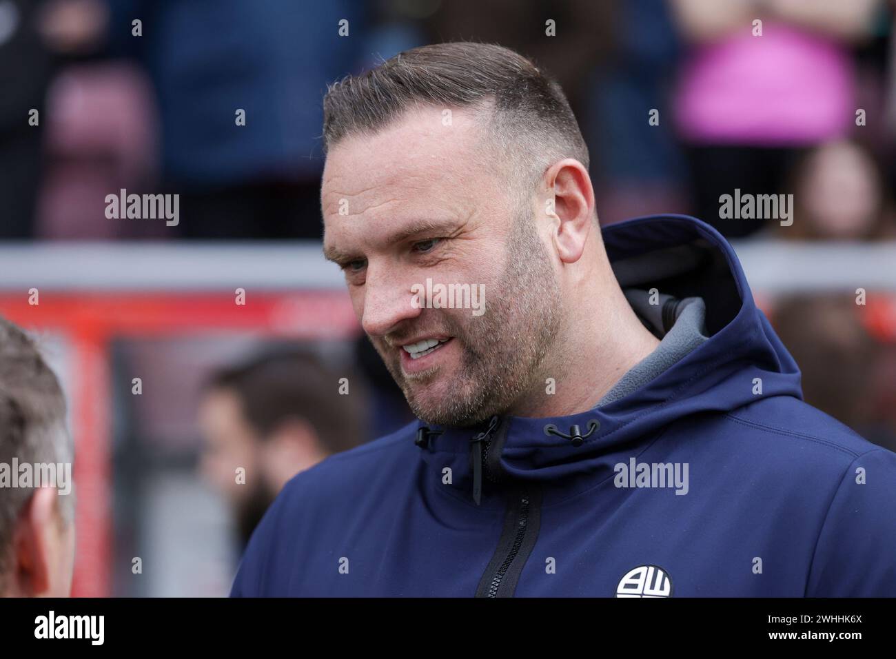 Le manager des Bolton Wanderers Ian Evatt avant le match de Sky Bet League 1 entre Northampton Town et Bolton Wanderers au PTS Academy Stadium, Northampton le samedi 10 février 2024. (Photo : John Cripps | mi News) crédit : MI News & Sport /Alamy Live News Banque D'Images