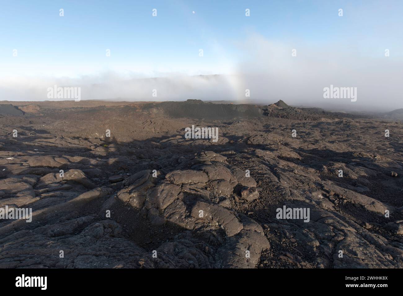 Une photo le long du sentier du Piton de la Fournaise à la Réunion Banque D'Images