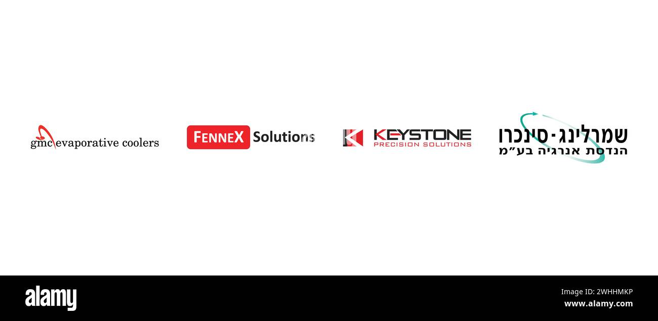 Keystone Precision solutions, Shmerling, climatisation GMC, Fennex solutions. Illustration vectorielle, logo éditorial. Illustration de Vecteur