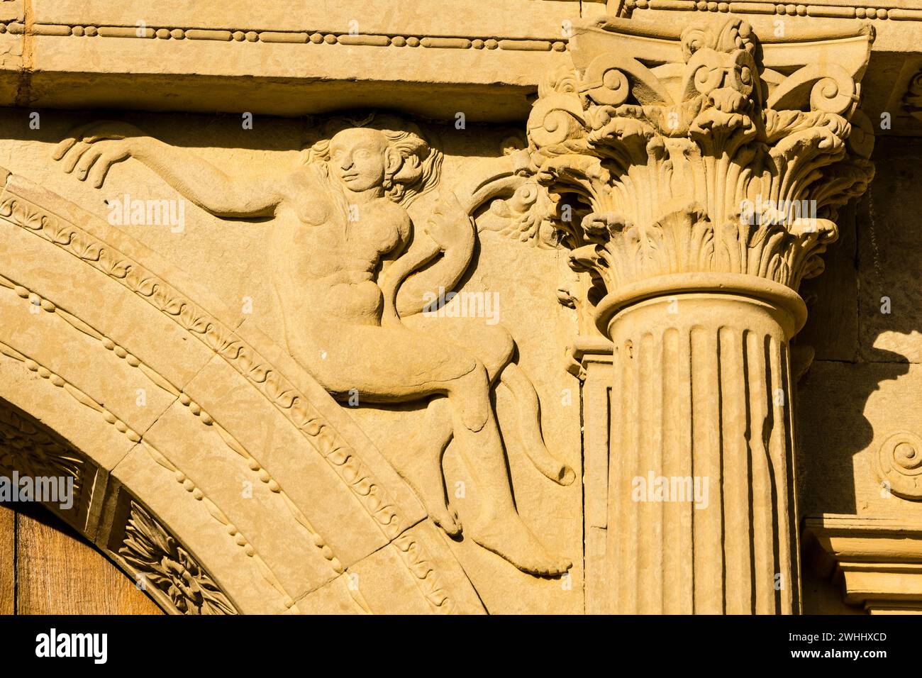 Portada de la Iglesia de Santa Eulalia Banque D'Images