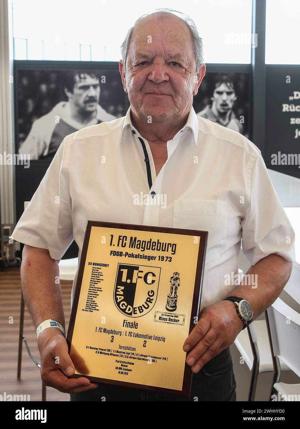 Klaus Decker, légende du football de la RDA, à 50 ans de victoire en coupe FDGB 1.FC Magdeburg le 05/01/2023 Banque D'Images