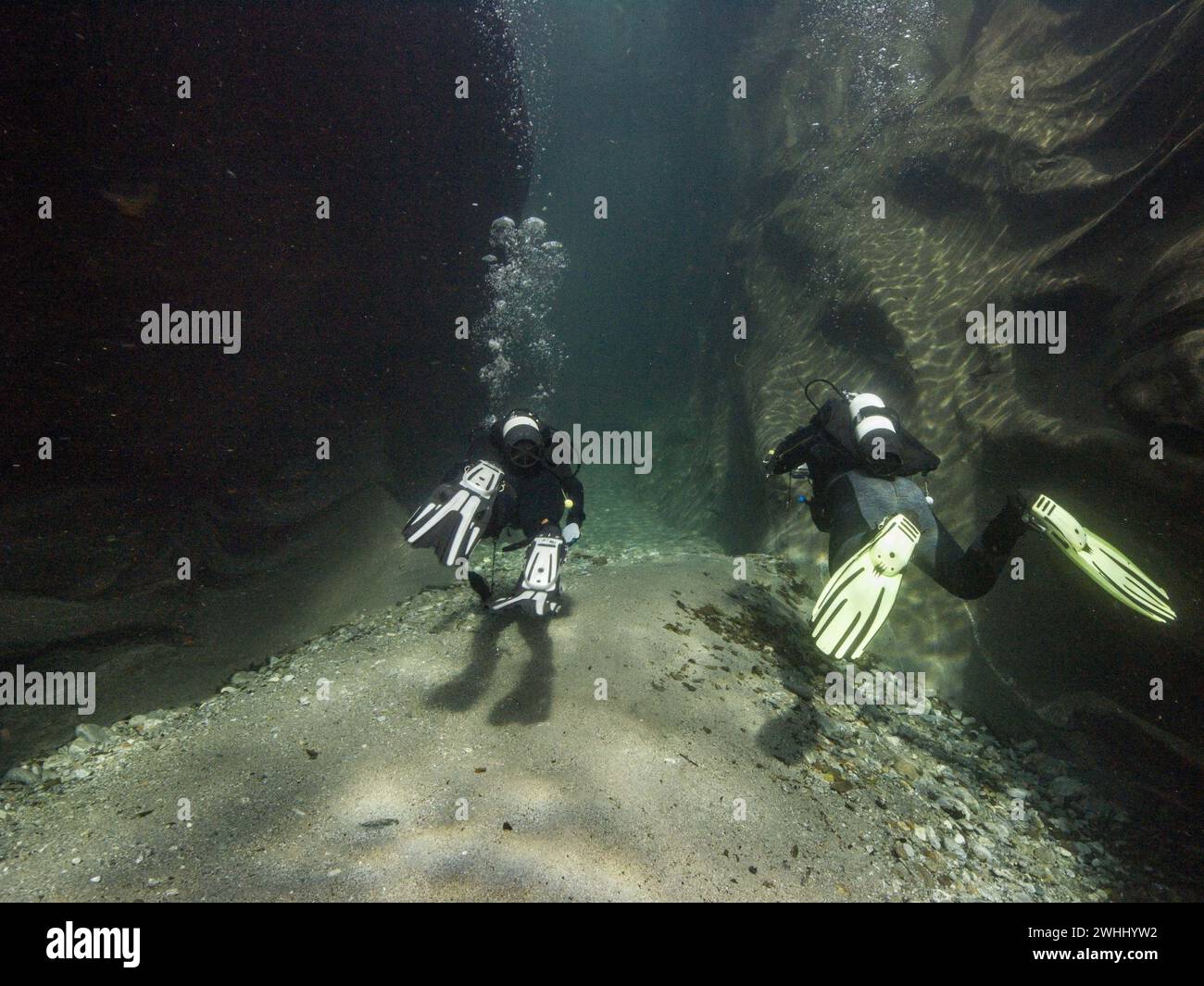 Photographie sous-marine, rivière Verzasca, Tessin, Suisse Banque D'Images