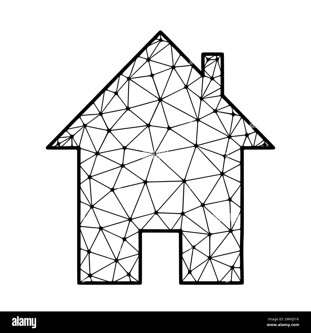 Icône de vecteur polygonal d'origine isolée sur fond blanc. Banque D'Images