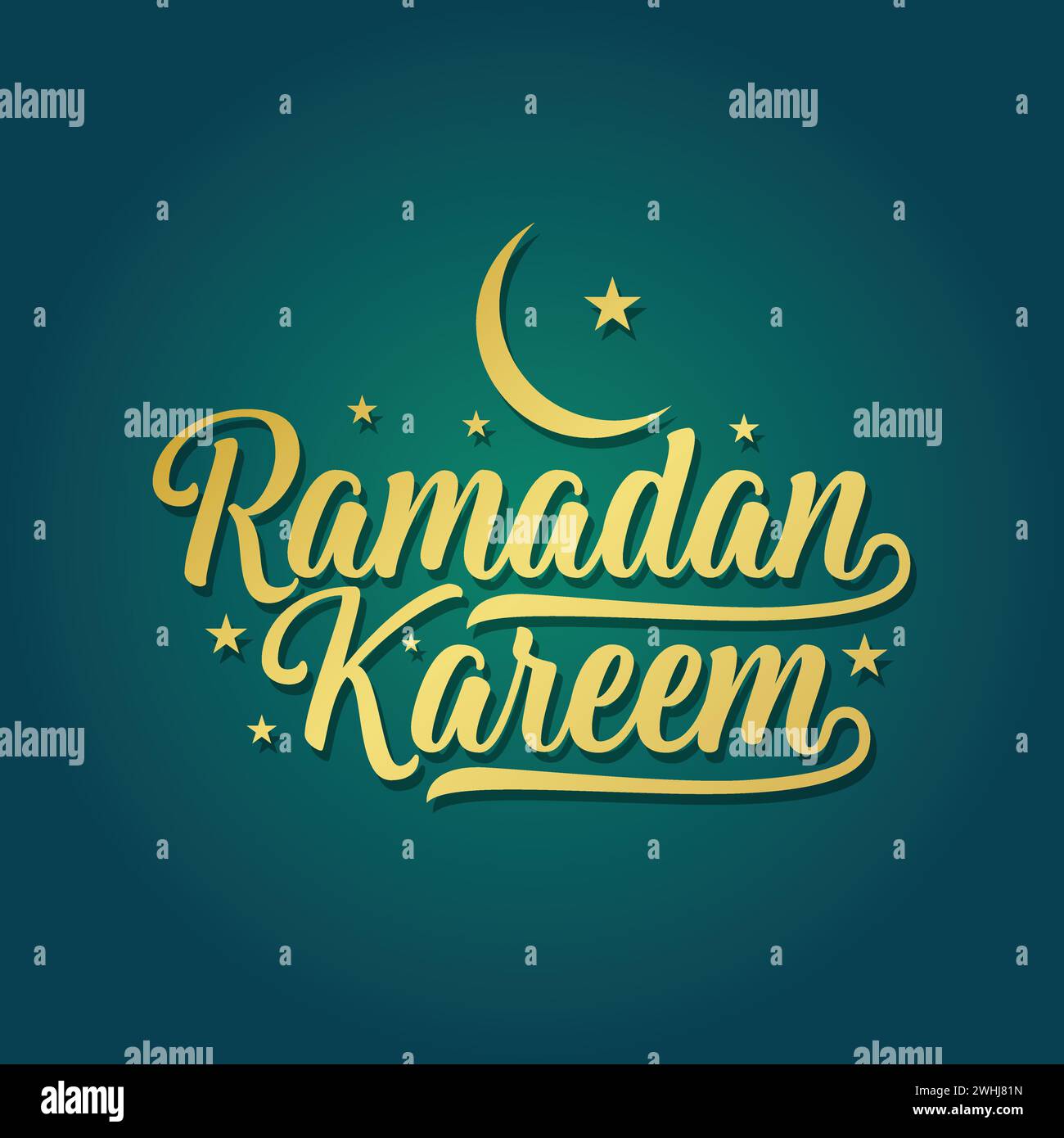 Ramadan Kareem carte de voeux vecteur lettrage illustration. Ramadan aussi appelé Ramazan, Ramzan, Ramadhan est musulman dans le monde entier un mois de jeûne Illustration de Vecteur