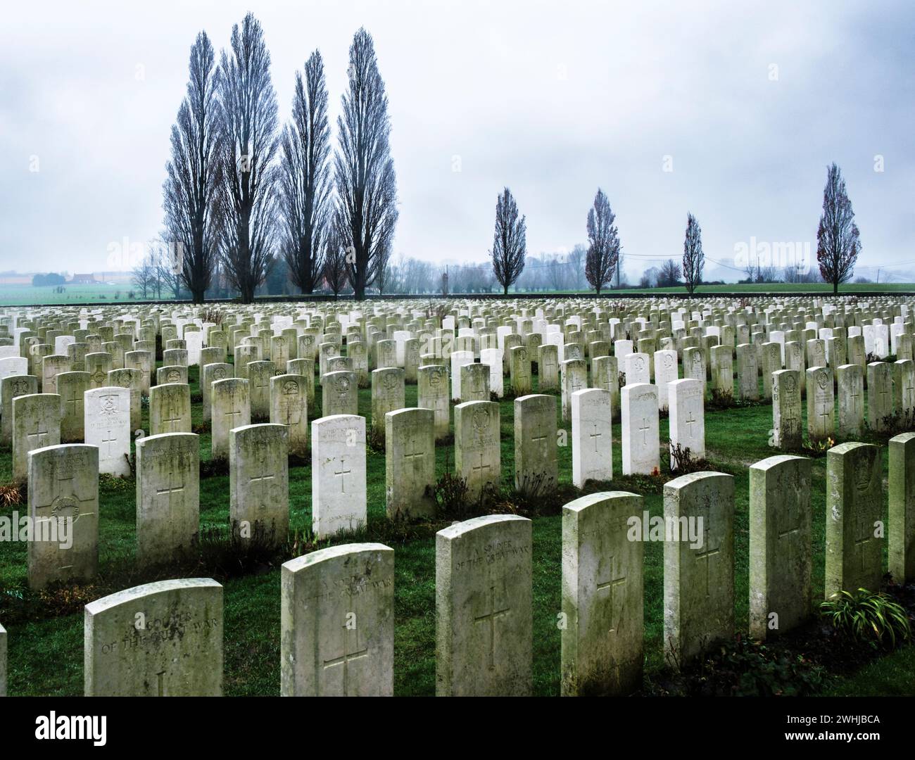 Des sépultures de guerre du Commonwealth de Tyne Cot Cemetery et mémorial aux disparus Banque D'Images