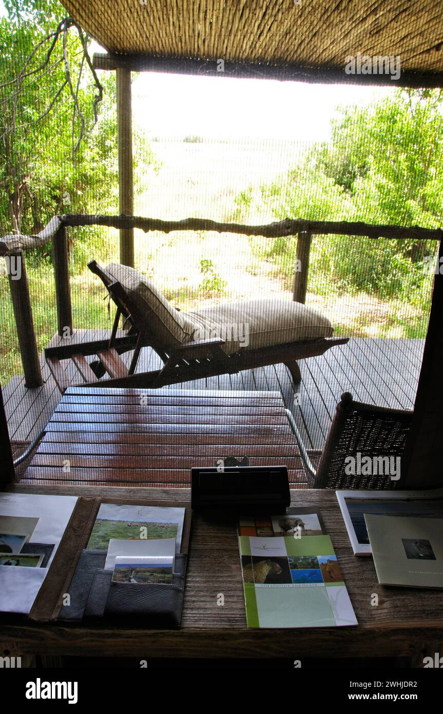 Duma Tau Wilderness Lodge dans le delta de l'Okavango à Linyanti-River | Duma Tau Wilderness Lodge im Okavango-Delta beim Linyanti-River. Banque D'Images