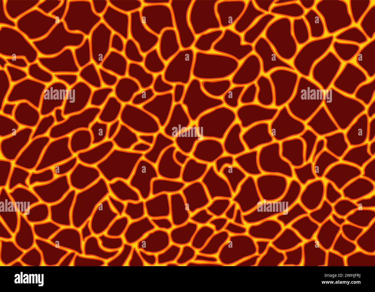 Magma ou fond de texture de lave volcanique, illustration vectorielle plate Illustration de Vecteur