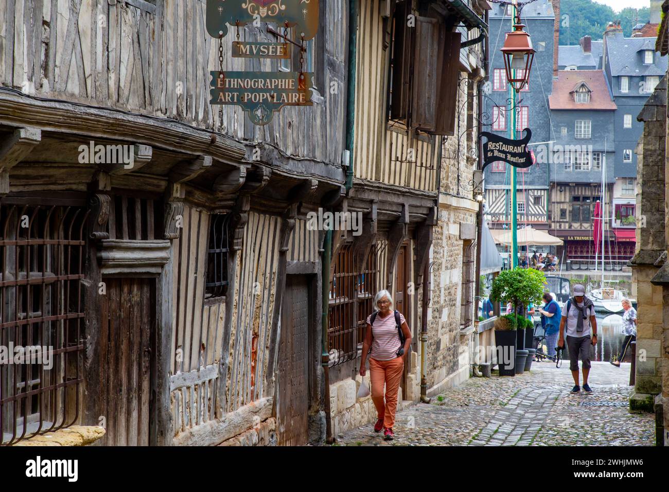 Bâtiments historiques médiévaux à Honfleur, Normandie, France Banque D'Images