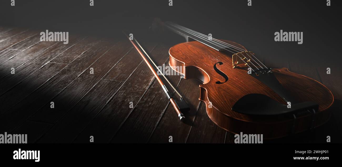 Table en bois pour violon Banque D'Images