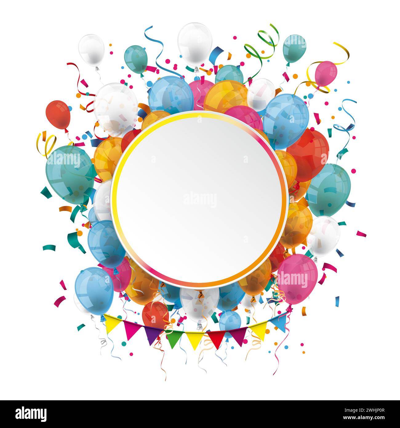 Étiquette avec bulle colorée sur fond blanc. Fichier vectoriel EPS 10. Banque D'Images