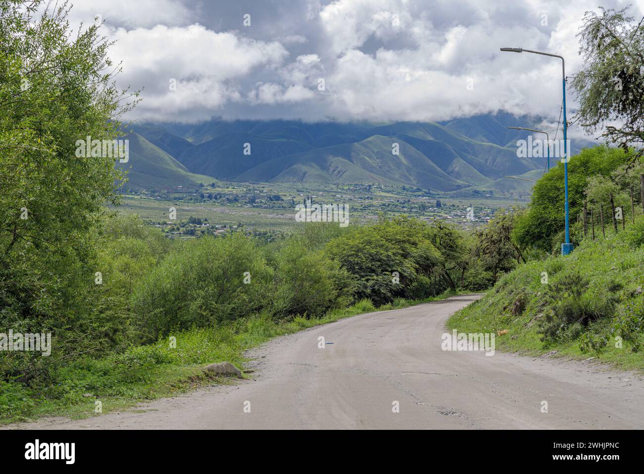 Route à Tafí del Valle à Tucumán Argentine. Banque D'Images